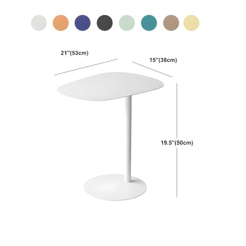 CODOMI Mid-Century Pedestal Iron Side End Table Modern Metal Geometric Sofa Side Night Stand Counter Table Bedside Tables with Round Base Coffee Table for Bedroom Balcony Apartment