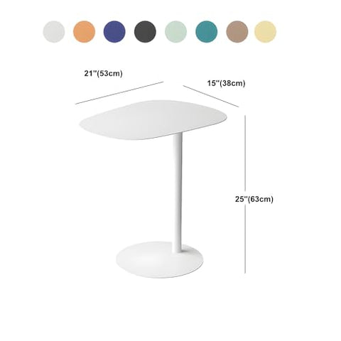 CODOMI Mid-Century Pedestal Iron Side End Table Modern Metal Geometric Sofa Side Night Stand Counter Table Bedside Tables with Round Base Coffee Table for Bedroom Balcony Apartment