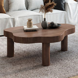 CODOMI Cloud Shape Coffee Side Table Nordic Style Pine Cocktail Table Free Shape Side Table Side End Table Coffee Table Sofa Center Table Tea Table for Living Room, Walnut