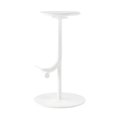 CODOMI Backless Adjustable Height Counter Stool Modern Round Seat Bar Stool Armless Bar Chair with Metal Frame Swivel Counter Barstools for Kitchen Counter Living Dining Room, 1 Piece White (26" H)