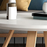 CODOMI Coffee Side Table Nordic Style Solid Wood Round Side Table Modern Contemporary Pedestal Side End Table Coffee Table Sofa Center Table for Living Room