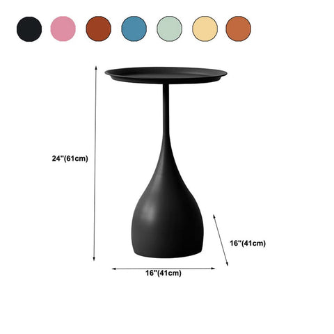 CODOMI Nordic Style Coffee Side Table Mid-Century Round Modern Metal Coffee Table with Pedestal Base Side Table for Living Room Restaurant Home Office Dining Room