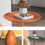 CODOMI Nordic Style Coffee Side Table Mid-Century Round Modern Metal Coffee Table with Pedestal Base Side Table for Living Room Restaurant Home Office Dining Room