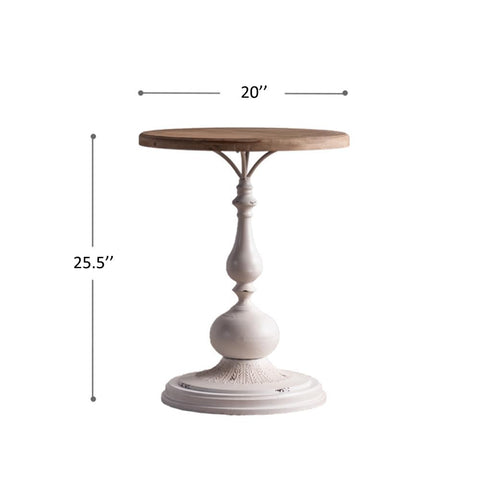 CODOMI Wooden End Tables Retro Side Table French Country Accent Coffee Side Table Modern Small Round Tea Table Pedestal Side End Table for Living Room Household Restaurant Homestay