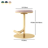 CODOMI Backless Adjustable Height Counter Stool Modern Round Seat Bar Stool Armless Bar Chair with Metal Frame Swivel Counter Barstools for Kitchen Living Dining Room