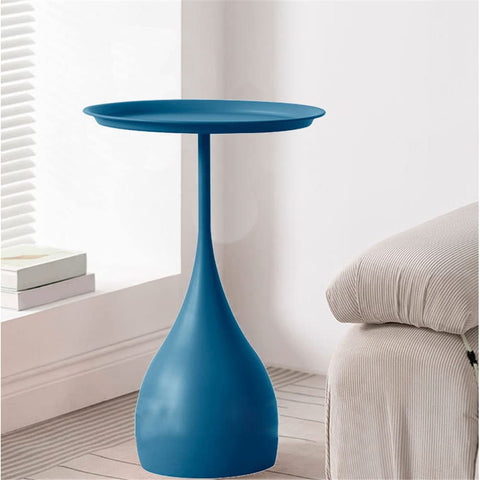 CODOMI Nordic Style Coffee Side Table Mid-Century Round Modern Metal Coffee Table with Pedestal Base Side Table for Living Room Restaurant Home Office Dining Room