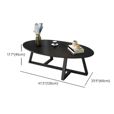 CODOMI Mid-Century Oval Wooden Coffee Table Vintage Wood End Table, Steel Cross Legs Coffee Cocktail Table Modern Tea Table for Living Room Patio Study