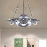 CODOMI UFO Shape LED Chandeliers Kids 6 Lights Hanging Lighting dimming Pendant Fixture Modern Flying Saucer Suspended Light for Boys Room Bedroom Children's Room Playroom