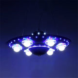 CODOMI UFO Shape LED Chandeliers Kids 6 Lights Hanging Lighting dimming Pendant Fixture Modern Flying Saucer Suspended Light for Boys Room Bedroom Children's Room Playroom