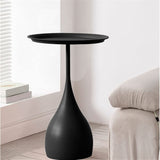 CODOMI Nordic Style Coffee Side Table Mid-Century Round Modern Metal Coffee Table with Pedestal Base Side Table for Living Room Restaurant Home Office Dining Room