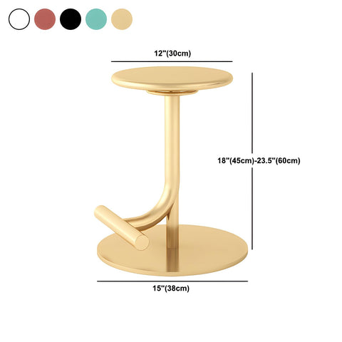 CODOMI Backless Adjustable Height Counter Stool Modern Round Seat Bar Stool Armless Bar Chair with Metal Frame Swivel Counter Barstools for Kitchen Living Dining Room