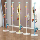 CODOMI Metal Coat Rack Stand with Mushroom Hooks and 12'' Width Stone Base, Coat Rack Freestanding, Coat Tree, Children's Clothes Hanger Floor-standing, Bag Bracket for Home Entry-way