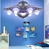 CODOMI UFO Shape LED Chandeliers Kids 6 Lights Hanging Lighting dimming Pendant Fixture Modern Flying Saucer Suspended Light for Boys Room Bedroom Children's Room Playroom