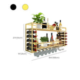 CODOMI Wall Mounted Wine Rack Metal Wine Bottle Glass Floating Shelves with Stemware Hanger, Wine Bottle Holder, Wine Glass Holder for Home Bar, Wine Kitchen Storage