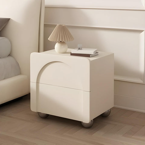 CODOMI Modern Wood Nightstand with 2 Drawers & Tip-Resistant Design Mid Century Bed Side Table Wood Accent Table