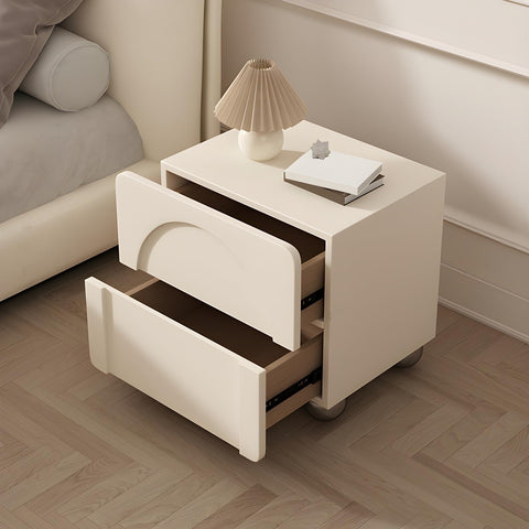 CODOMI Modern Wood Nightstand with 2 Drawers & Tip-Resistant Design Mid Century Bed Side Table Wood Accent Table