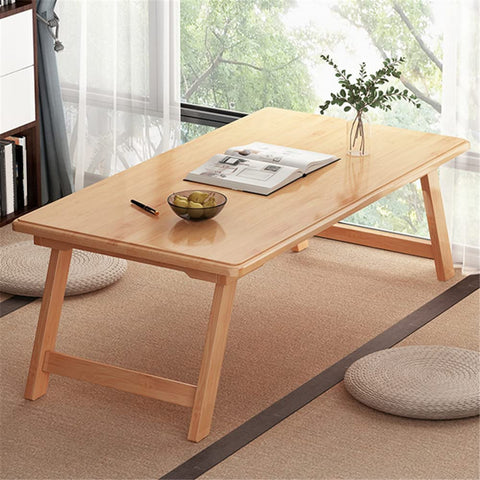 CODOMI Folding Coffee Table, Bamboo Rectangular Table Coffee Center Table Art Craft Study Activity Table, Picnic Table, Entertainment Table for Home Living Room Balcony