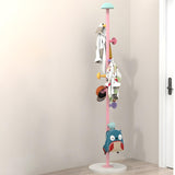 CODOMI Metal Coat Rack Stand with Mushroom Hooks and 12'' Width Stone Base, Coat Rack Freestanding, Coat Tree, Children's Clothes Hanger Floor-standing, Bag Bracket for Home Entry-way