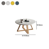 CODOMI Coffee Side Table Nordic Style Solid Wood Round Side Table Contemporary Pedestal Side End Table Cross Leg Coffee Table Sofa Center Table for Living Room