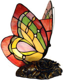 CODOMI Tiffany Style Stained Glass Table Light Retro Creative Bedside Lamp Creative Animal Butterfly Table Lamp 1-Light Decorative Fixture for Living Room Bedroom