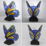 CODOMI Tiffany Style Stained Glass Table Light Retro Creative Bedside Lamp Creative Animal Butterfly Table Lamp 1-Light Decorative Fixture for Living Room Bedroom