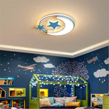 CODOMI Moon and Star Shape LED Kids Room Flush Mount Ceiling Light Creative Ceiling Lighting Modern Acrylic LED Ceiling Lamp 3-Color Close to Ceiling Light Fixture for Girls Boys Bedroom Gifts