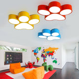 CODOMI Cartoon Dog Paw Flush Mount Ceiling Light Fixture Children Room Dog Footprint Shape LED Ceiling Lamp Acrylic Close to Ceiling Chandelier Lighting for Kids Room Boys Girls Bedroom