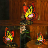 CODOMI Tiffany Style Stained Glass Table Light Retro Creative Bedside Lamp Creative Animal Butterfly Table Lamp 1-Light Decorative Fixture for Living Room Bedroom